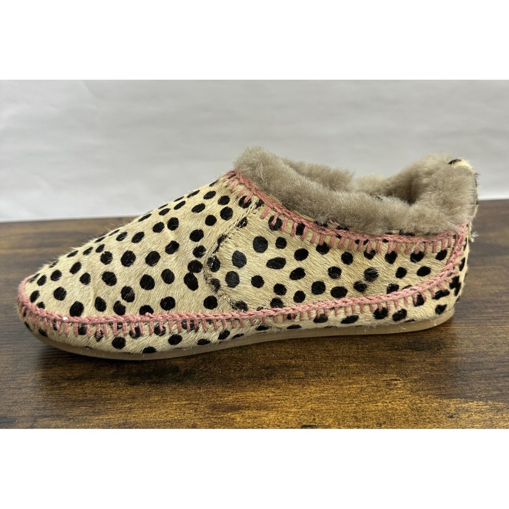 Laidback London Printed Embroidered Suede Slippers Size 37 US 6 Shearling Anthro - Picture 3 of 16